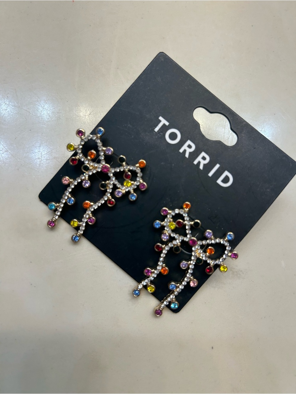 torrid Multicolor Crystal Drop Earrings - Picture 2 of 3